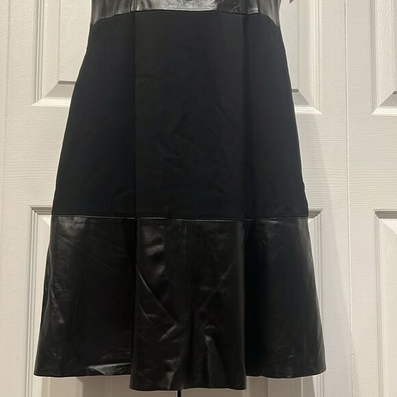 Rachel Roy Black Leather and Fabric Fit & Flare‎ Sleeveless Dress Size 8 NWT - Picture 5 of 15